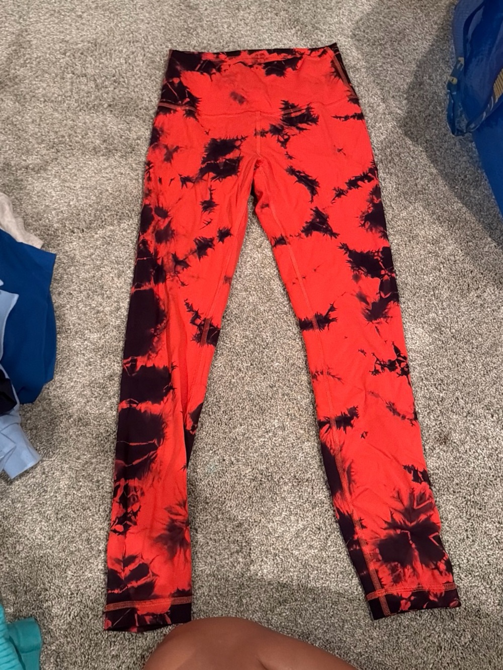 lululemon athletica Red & Black Tie-Dye High-Rise Leggings